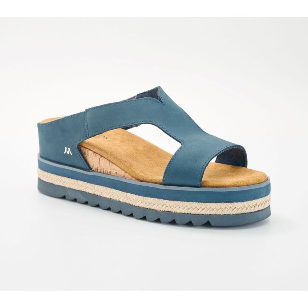 Mykos Women's Sz 9 Leather Wedges -Ismina Blue